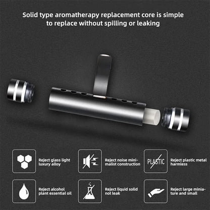 Car Fragrance Cylindrical Aroma Diffuser Vent Clips Set with 5 Refill Sticks for Women Men Automotive Fragrance Accessorie