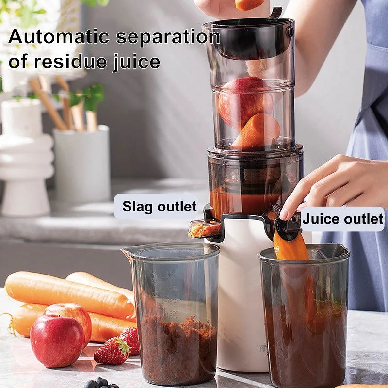 200W Electric Slow Juicer Automatic Large Caliber Original Juicer Orange Celery Juicer Residue Juice Separation Fruit Juicer 2L