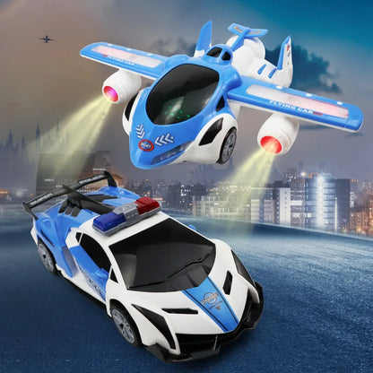 Children's Electric Toy Car，360Rotating Blue Police Car，Cool lights with music，Perfect Holiday Gift（Does not include batteries）