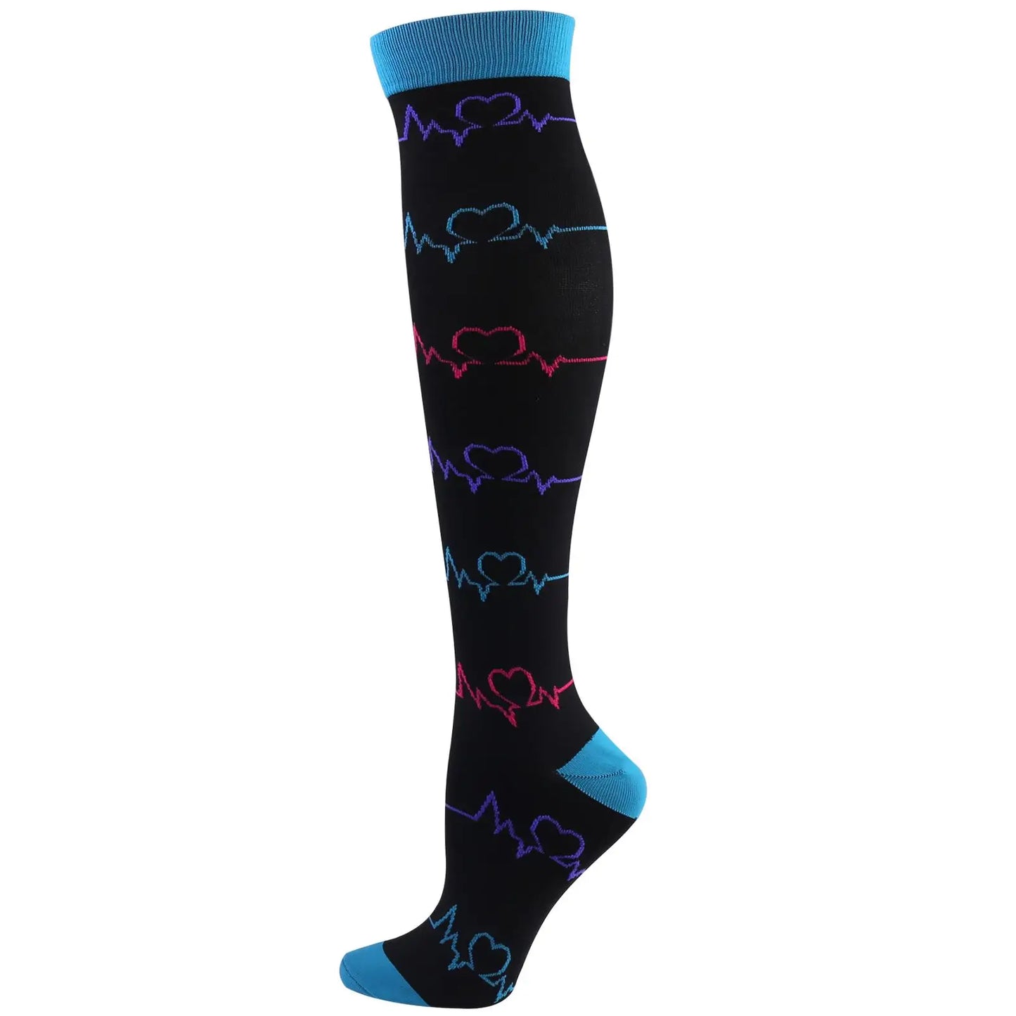 58 Styles Compression Socks 30 Mmhg Heart Star Stripe Socks New Unisex Golfs Tube Thigh Men Outdoor Long Pressure Stockings