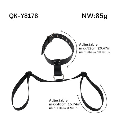 QKKQ Wearable Leather And Polyester Bosom Belts Sex Bra Strap On Bust Belt Chest Bind Breast Bondage BDSM Game Sexy Accessories