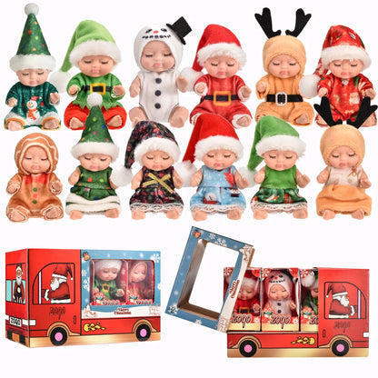 12Pcs Christmas Reborn  Doll Kit Toy Simulation Princess Dolls Toy Cute Sleeping Baby with Clothes Accessories Christmas gift