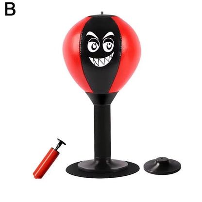 Saco de boxe de mesa alívio do estresse com ventosa para mesa de escritório contadores mesa boxe punch bola engraçado saco de bo