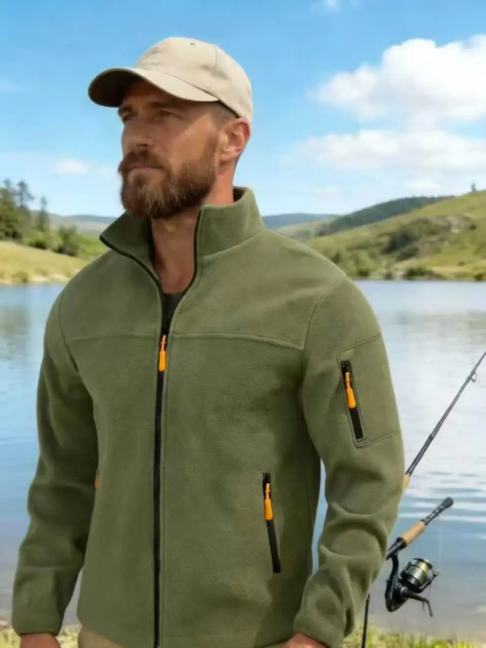  2026 autumn and winter men's new outdoor warm jacket casual sports trend fashionable and versatile solid color jacket