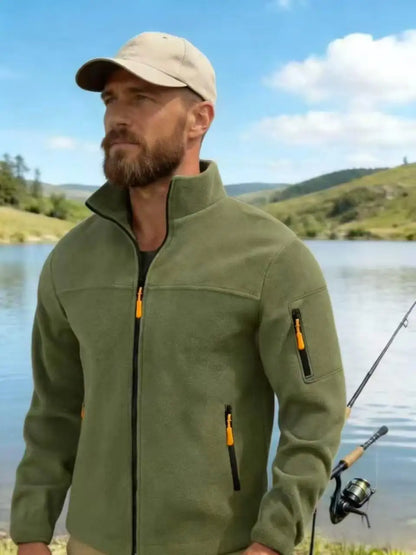  2026 autumn and winter men's new outdoor warm jacket casual sports trend fashionable and versatile solid color jacket