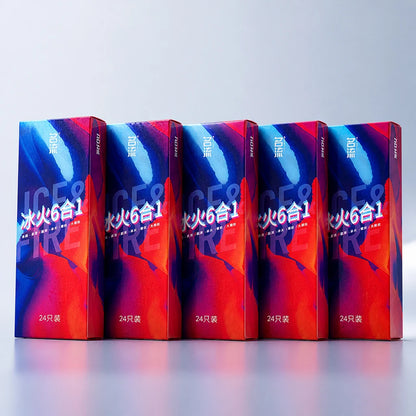 Mingliu 24pcs Condoms Mixed Variety Pack Ultra Thin Ribbed Dotted Hot Cold Sensation Latex Safe Protection Adult Products