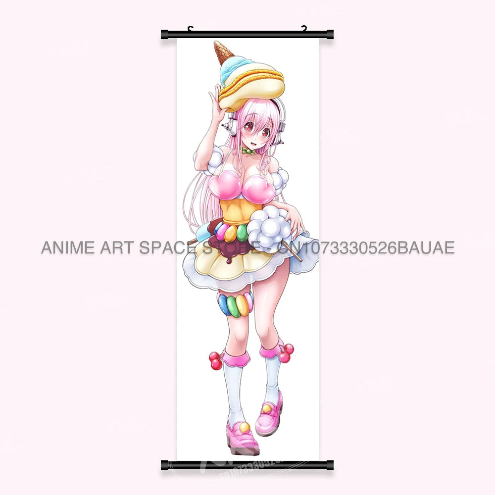 Video game Wall Artwork Canvas Scrolls Picture Anime Movie Role Poster Hanging Painting Print Home Decoration For SUPER SONICO
