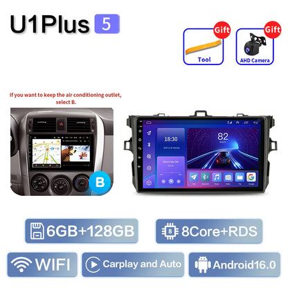 Carplay Android Auto for Toyota Corolla E140/150 2006 2007-2013 Multimedia Automotive Subwoofer Autoradio Android DSP 4G