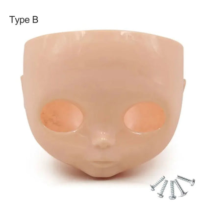 1/6 DBS Blyth Doll Face Without Makeup Faceplate Backplate Screws for DIY Makeup Newbie Practice Custom Doll Toys Accessories