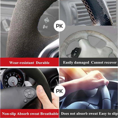 Car Steering Wheel Braid For Seat Leon 5F Mk3 2013-2020 Ibiza 6J Tarraco Arona Ateca Alhambra Suede Car Steering Wheel Cover