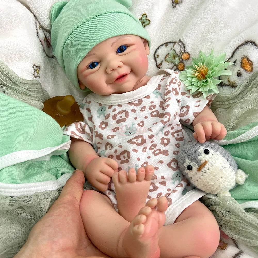 18inch Full Solid Silicone Reborn Baby Girl/Boy Weighted Body Poseable Doll Lifelike Bebe Reborn Gift for Birthday Christmas
