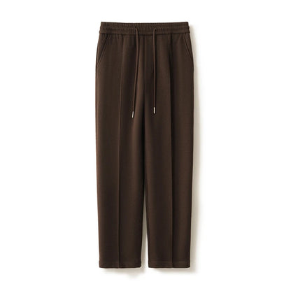 New Product Release Autumn Winter: Men's Wool Acetate Silk Straight Leg Pants Casual Hanging Pants Thick and Warm Knitted Pants