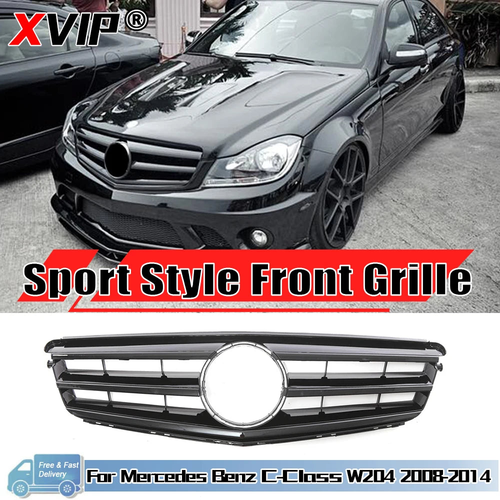 XVIP For Mercedes W204 Grille Benz C-Class C204 S204 2007-2014 C180 C200 C250 C300 C350 Diamond AMG GT Style Front Bumper Grille