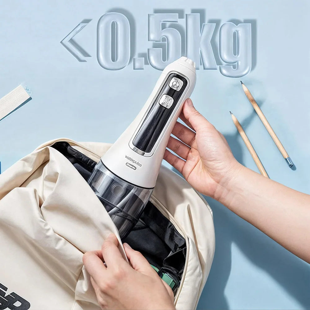 Waterpulse Oral Irrigator Dental Water Flosser Teeth Whitening Waterproof Portable Dental Water Jet Floss 320ML Teeth Cleaner