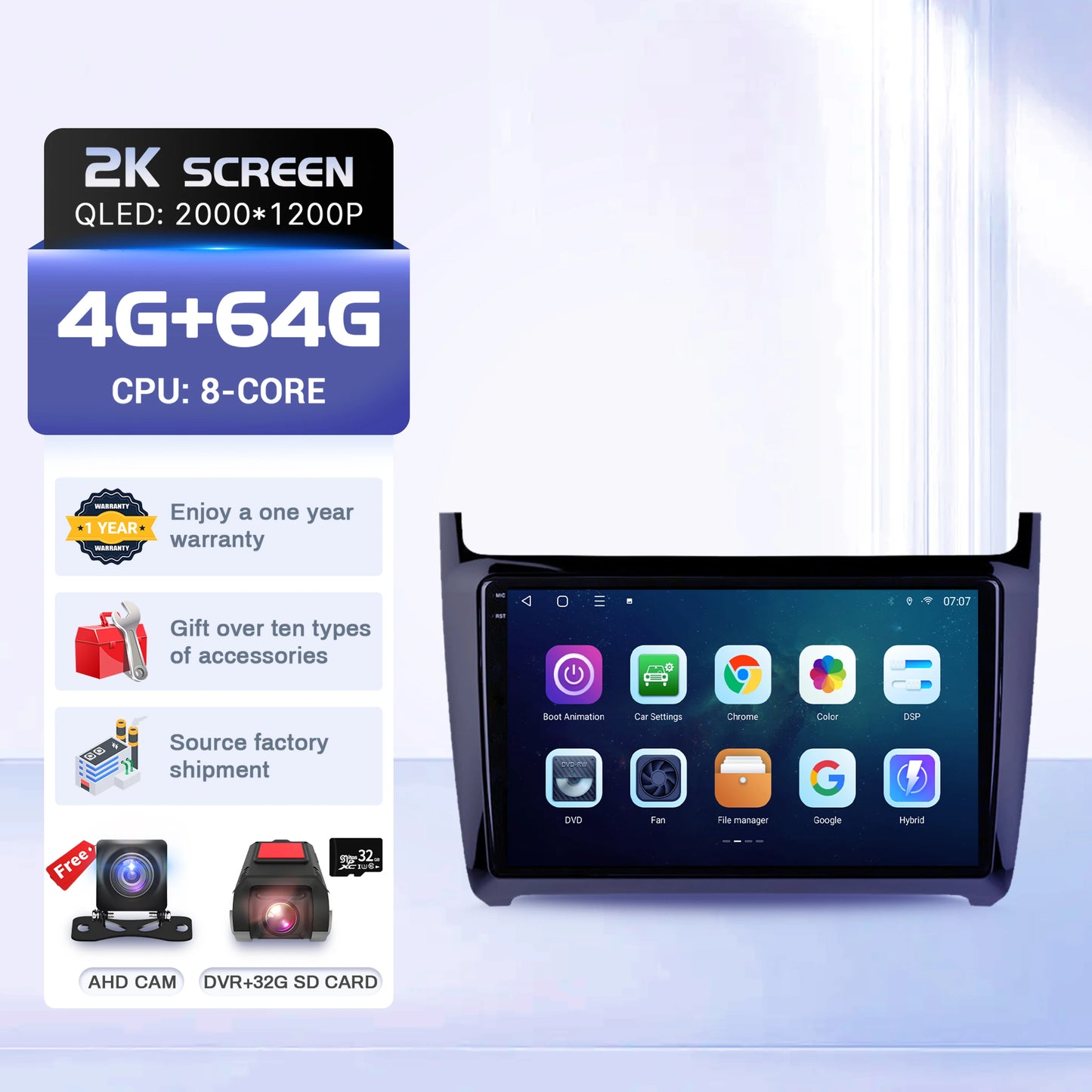 9" Car Radio For Volkswagen Polo 5 Sedan 2008-2020 Android 16 Wireless BT Carplay Multimedia Navigation Touch 2K QLED Screen