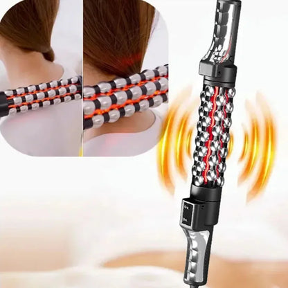 Relaxed Red Light Heated Massage Device 360 Rotating Inner Ball Muscle Relaxation Massage Roller For Whole Body Anti Cellulite
