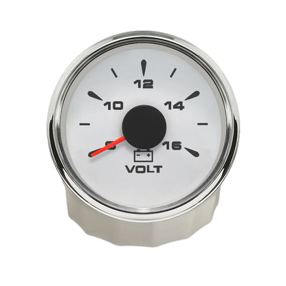 Rhaxel 52mm Voltmeter 8-16V 18-32V Gauge for Car Truck Yachts with 8 Color Backlight for Car Truck Tractors Vessels
