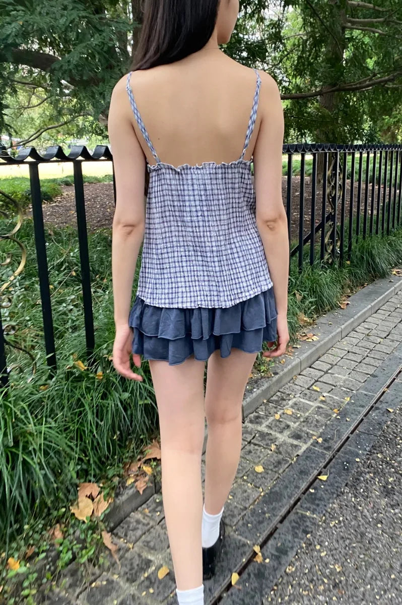 Brandy Melville Pure Cotton Three-Button Base Layer Vest Sweet Style V-Neck Sleeveless Tank Top for Women Spring Summer