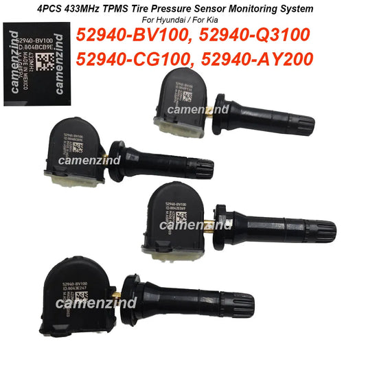 4PCS 433MHz 52940-BV100 52940-Q3100 52940-CG100 52940-AY200 52940-Q3100 Tire Pressure Monitor Sensor For Kia EV6 Sonet Sportage