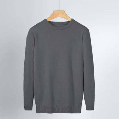 Sweater men's round neck solid color inner layer base sweater new 2025 autumn warm top sweater knitwear multi color selection