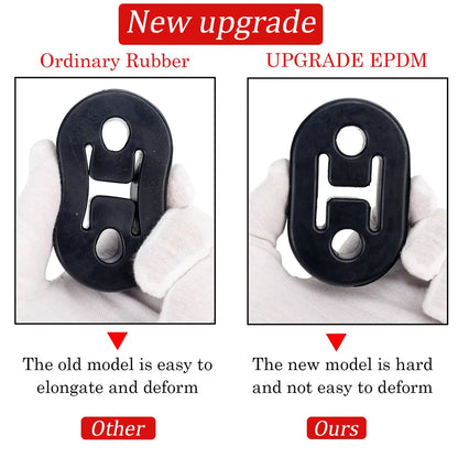 2/4/6/8/10pcs Car Rubber Exhaust Tail Pipe Mount Brackets Hanger Insulator Universal Black 2 Holes Diameter 11mm 0.44inches