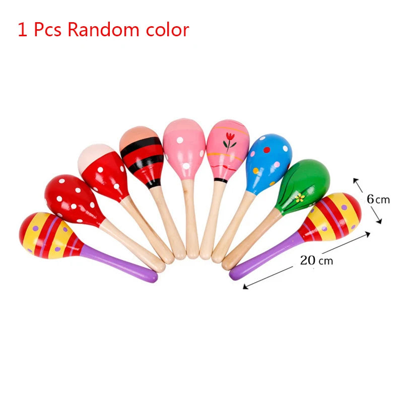 Montessori Wooden Rattles For Baby Crib Toys Baby Rattle Educational Musical Wooden Toys Children Development Games Wood Puzzles