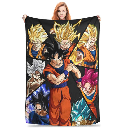 Dragon Ball Blanket Anime Goku Pattern Soft Throw Blankets for Bed Bedroom Quilt Air Conditioning Personalised Warm Bedspread