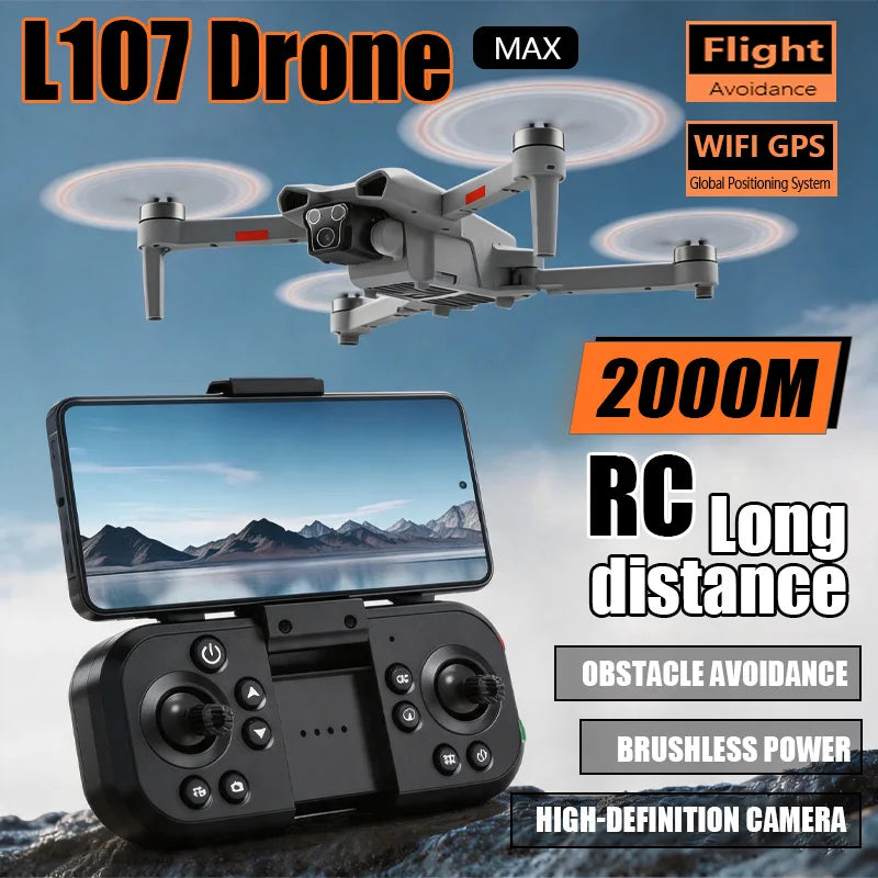 FPV 8K 3-Camera RC Drone Professional Quadcopter Aircraft Gesture Shooting Brushless 360° Roll Optical Hover Helicopter Toy Gift