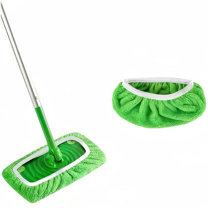 Reusable 100% Coral Fleece Mop Pads, Wet Dry Flat Mop Covers, Washable Refills For Surface & Hardwood Floor Cleaning