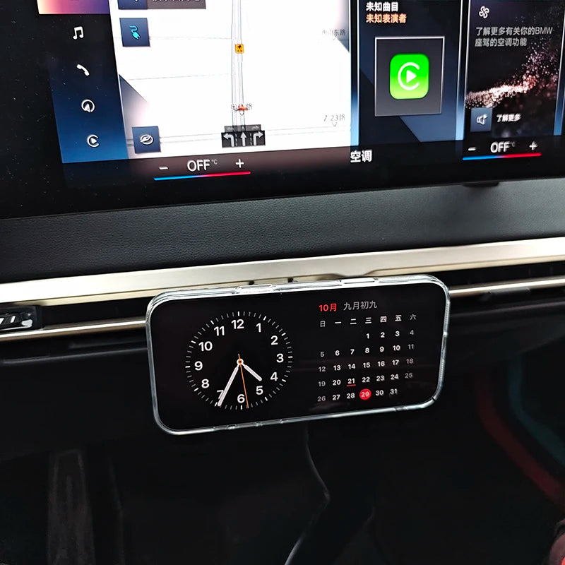 For BMW IX 2026 2025 2024 2023 2022 Car Center Console AC Vents Phone Holder Magnetic Wireless Charger Stand Trim Accessories