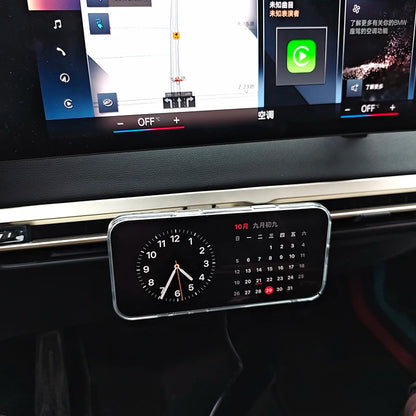For BMW IX 2026 2025 2024 2023 2022 Car Center Console AC Vents Phone Holder Magnetic Wireless Charger Stand Trim Accessories