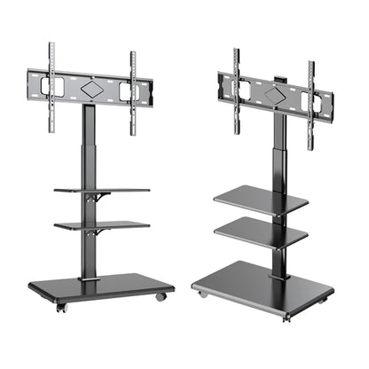 Rolling TV Stand Mobile TV Cart on Wheels for 32-65 Inch Flat Screen TVs Tall TV Floor Stand with Swivel Mount Corner TV Stands
