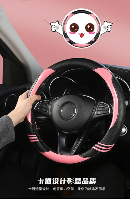 Carbon Fibre Car Steering Wheel Cover For Seat Leon 5F Mk3 2013-2022 Ibiza 6J 2022 Tarraco Arona Ateca Alhambra Auto Accessories