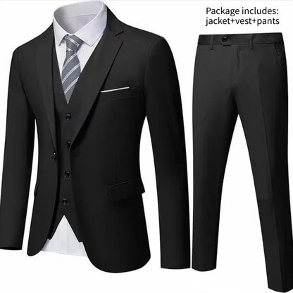 Elegant Men Suit For Wedding 3 Pieces 2 Sets Jackets Vest Pants Blazers Full Fashion Slim Fit Coats 2025 Formal Classic Costume