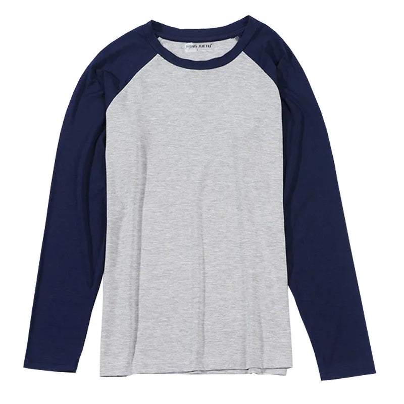 Men's Long Sleeved Plus Size Soft Loose Breathable  Sleepwear Spring Summer Autumn and Winter Season Pajamas  Home Wear Tpi Tops