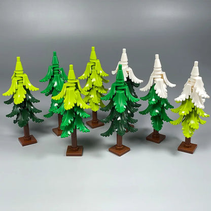 MOC City Garden Building Block Set – DIY Assembly Pine & Pine And Cypr, Street View Forest Plants, Trunk Leaves Grass Accessorie