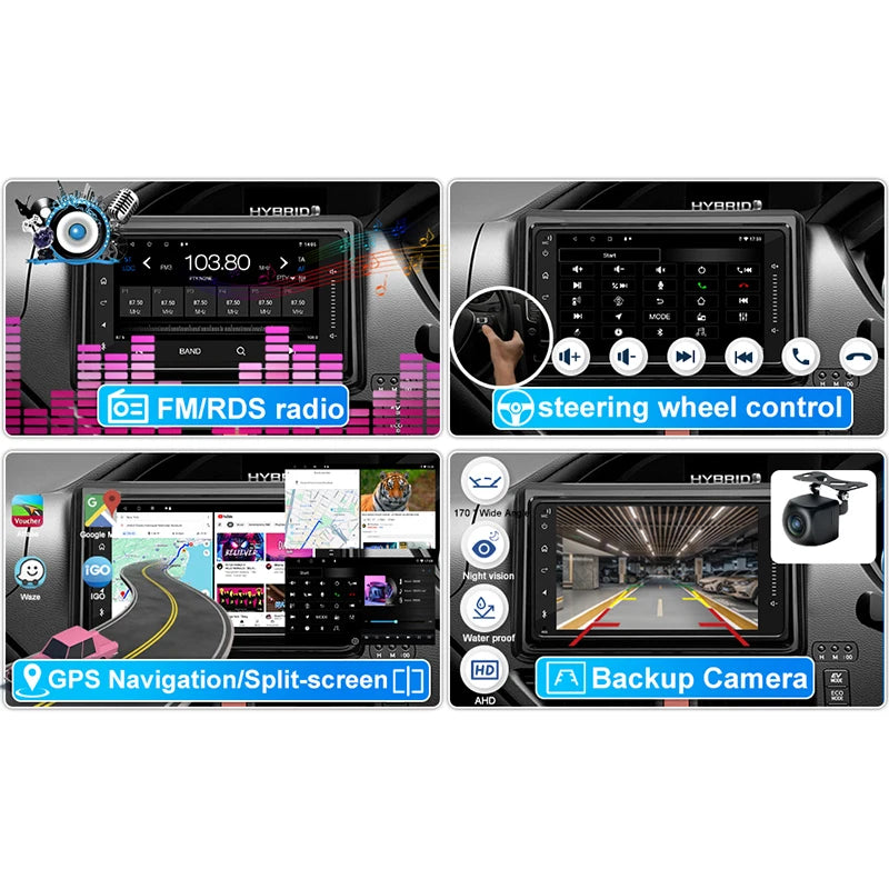 7" 4-64GB For Toyota Kluger 2007-2013 Car Stereo Radio Wireless Apple Carplay Android Auto Head Unit FM GPS BT