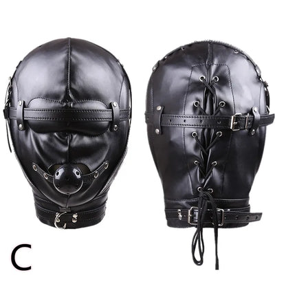 Head Mask BDSM Hood Restraint Strap Erotic Sex Toys For Woman Couples Bondage Set Mouth Gag Ball Slave Adult Game Sex Products