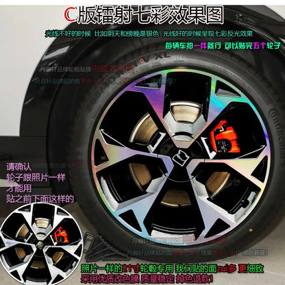 For Zeekr 7X 20/21 inches Four wheel hub stickers modified car stickers smoked black scratch protection film