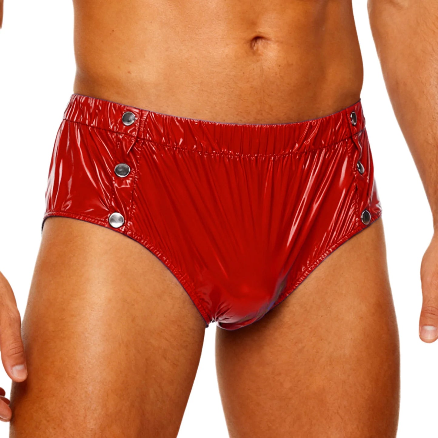 Mens Waterproof Diaper Cover Panties Elastic Waistband Glossy Briefs Leakproof Elderly Special Needs Adaptive Underwear Swimwear