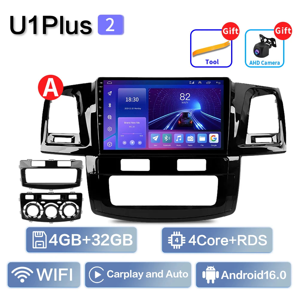 For Toyota Fortuner HILUX Revo Vigo 2007-2015 Multimedia Video Player Stereo GPS Android 16 2din Carplay Car Radio