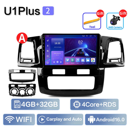 For Toyota Fortuner HILUX Revo Vigo 2007-2015 Multimedia Video Player Stereo GPS Android 16 2din Carplay Car Radio