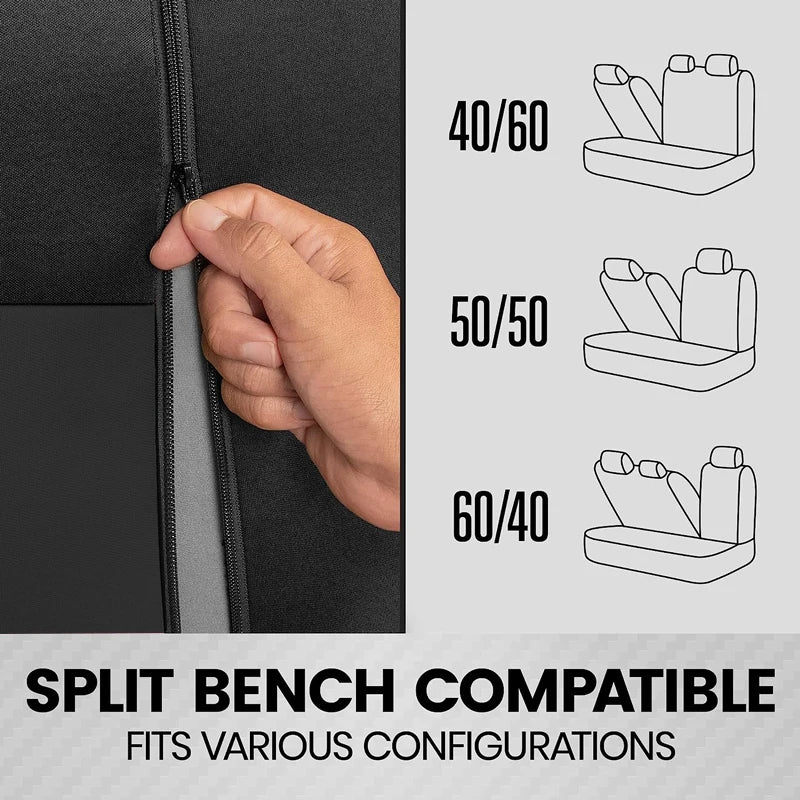 Universal Size Car Seat Covers Set With Steering Wheel Covers 2 Shoulder Protection Rear Seat Can Split Car Accessories Interior