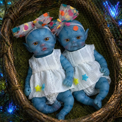OtardDolls-1 PCS/2 Styels Avatar 20cm Silicone Bebe Reborn Girl Dolls With Painted Skin Washable Soft Touch Body Newborn Dolls