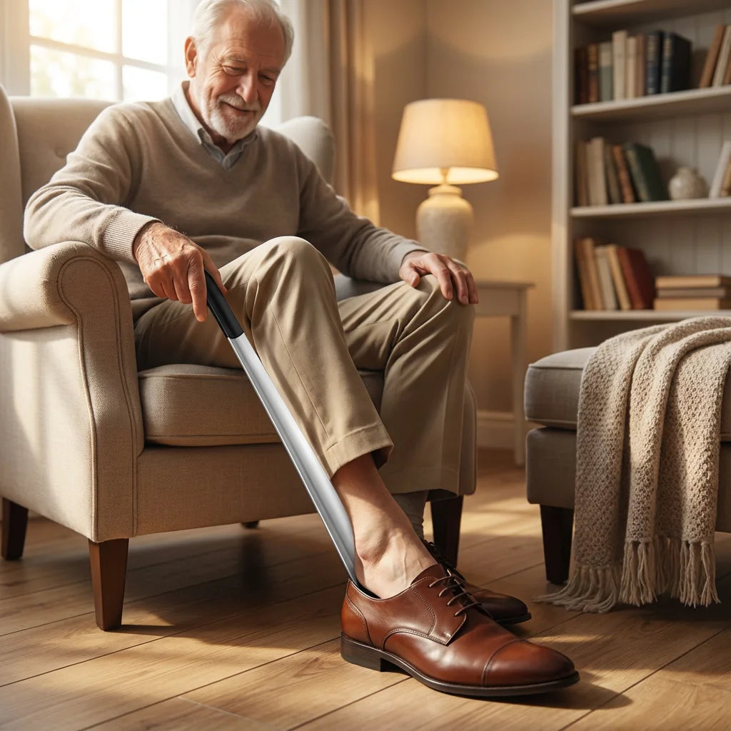 High - End Stainless Steel Shoehorn, Premium Comfort Grip + Extra - Wide Mouth, 1Pc Simplify Your Shoe Wearing Routine