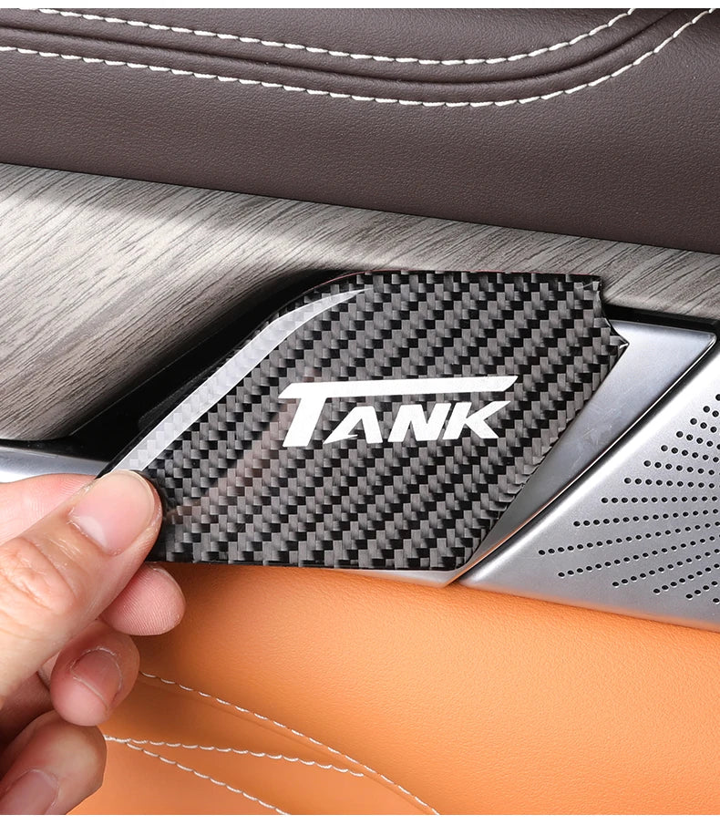 For Great Wall Tank 500 Inner Door Bowl Patch Protective Patch Carbon Fiber Decorative Patch Automotive Interior Supplies
