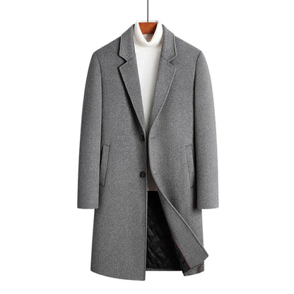 Long Jacket Men Clothing Men's Autumn Trench Coat Warm Woolen Overcoat Male Winter Men's Wear Woollen Coat Male Warm Mens New