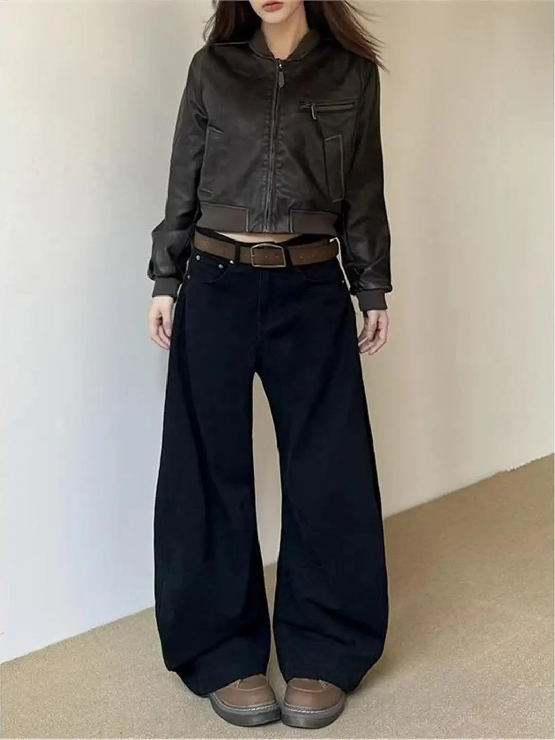 Retro American Knife Design Wide Leg Jeans Loose Fit Slimming High Street Style for Men And Women Autumn New Arrival