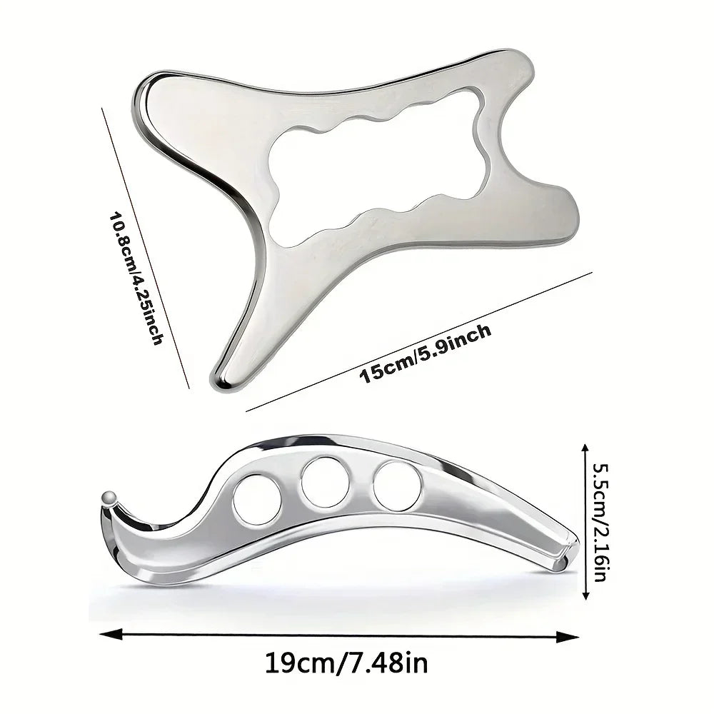 Stainless Steel Gua Sha Massage Tools Scraping Knife Massager for Relaxing Soft Tissue Reduce Head Neck Back Pain Release Tools