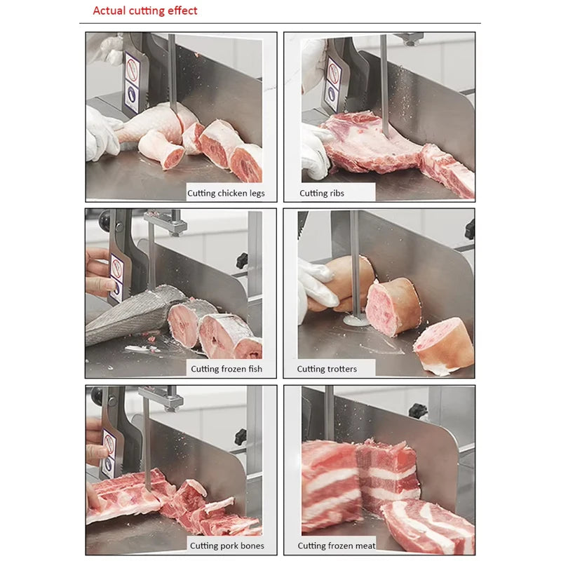 Stainless Steel Saw Bone Machine Commercial Electric Cutter Multi-function Frozen Meat Fish Ribs Slicers Cutting Machine